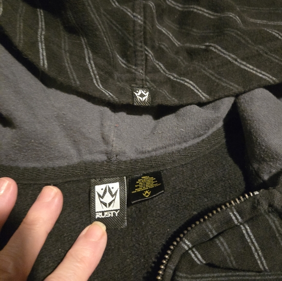 Rusty black & gray thick kids hoodie szS - Picture 4 of 5